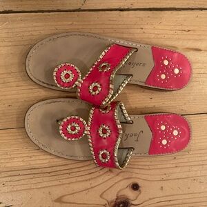 Jack Rogers Women's Bright Pink and gold Sandals